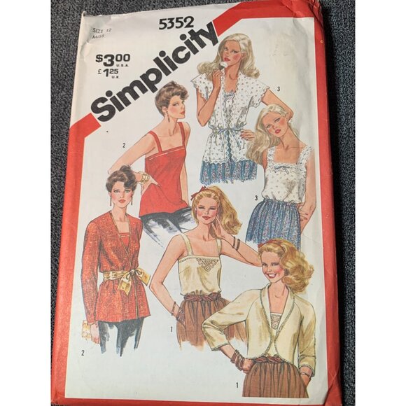 Style Misses Shirt Sewing Pattern sz 12 5352 - uncut - Picture 1 of 3